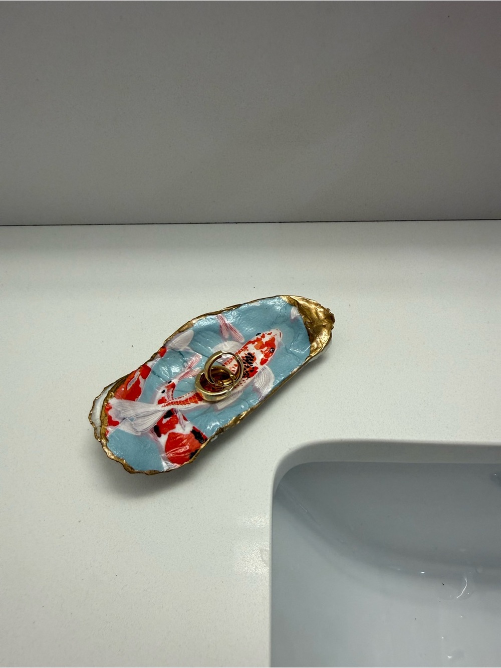 Handmade Jewlery dish with Gold Leaf Dipped Edge